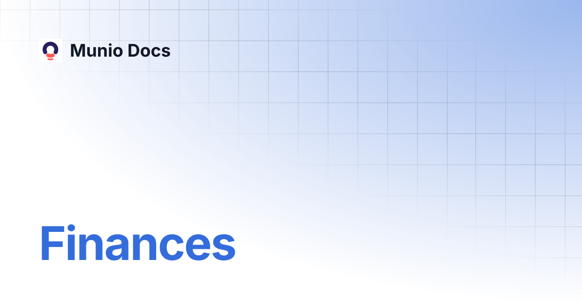 Finances | Munio Docs