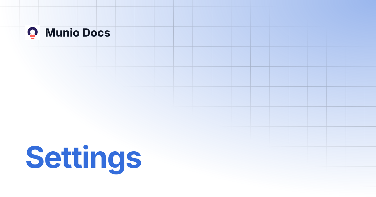 Settings | Munio Docs