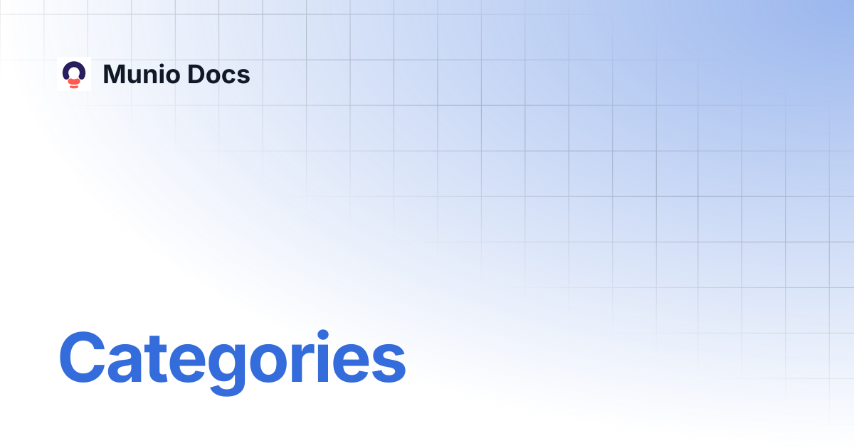 Categories | Munio Docs